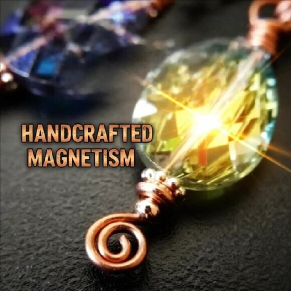 Gorgeous Color!!! Copper Wire Wrapped Green Crystal Teardrop + Figaro Chain